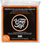 Vinyl Styl® 12 Inch Vinyl Record Outer Sleeve Polyethylene Resealable- 50 Count (Clear)