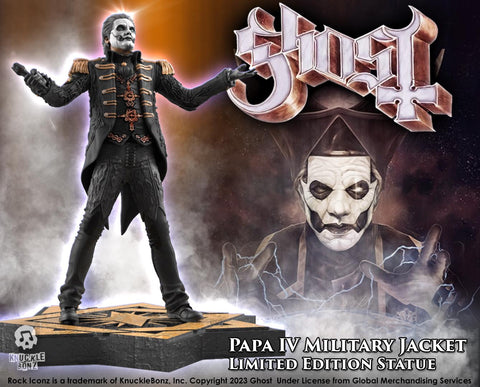 Ghost Papa Emeritus IV Military Jacket KnuckleBonz Statue Presale (Mid summer release)