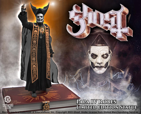 Ghost Papa Emeritus IV Black Robes KnuckleBonz Statue presale (early summer release)