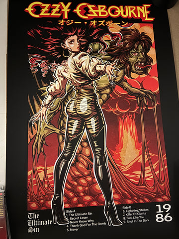 Ozzy Osbourne The Ultimate Sin Screen Print