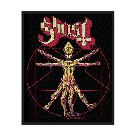 Ghost Standard Woven Patch: The Vitruvian Ghost