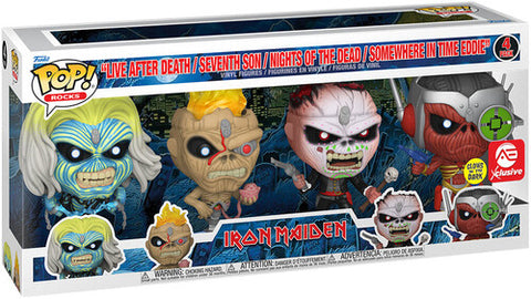 FFUNKO POP! ROCKS: Iron Maiden - Eddie 4PK Glow in the Dark Box Set (AE Exclusive)