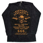 AVENGED SEVENFOLD UNISEX LONG SLEEVED T-SHIRT: SIEZE THE DAY (DIP-DYE)