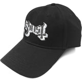 GHOST UNISEX BASEBALL CAP: RED LOGO/ SILVER LOGO