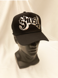 GHOST UNISEX BASEBALL CAP: RED LOGO/ SILVER LOGO